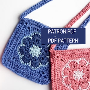Anleitung für Blumentasche mit Häkelanleitung „Afrikanische Blume“, PDF-Häkelanleitung für Granny Squares Blumentasche