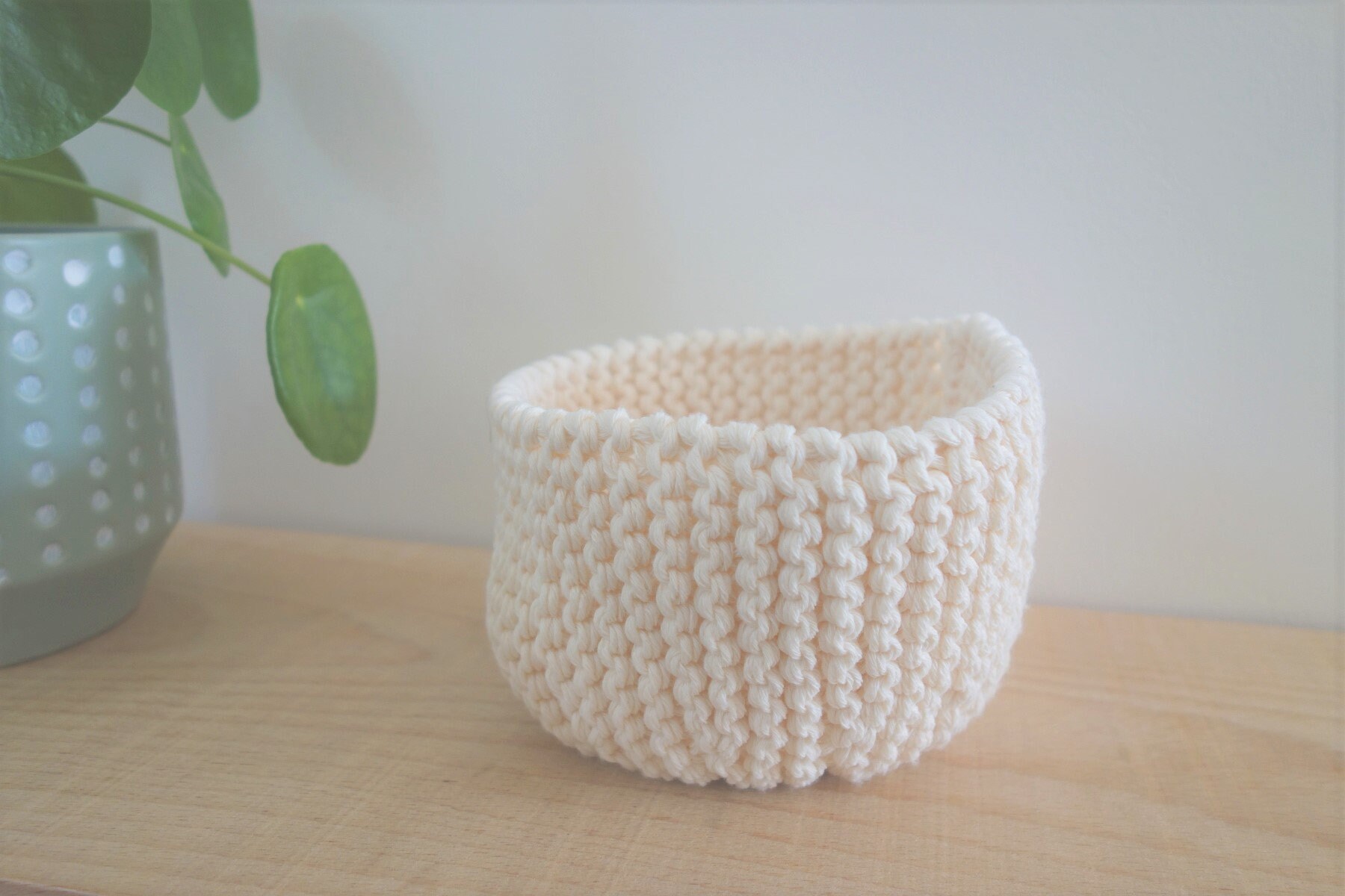 Panier de Rangement en Coton, Vide Poche ou Corbeille Boho Au Crochet