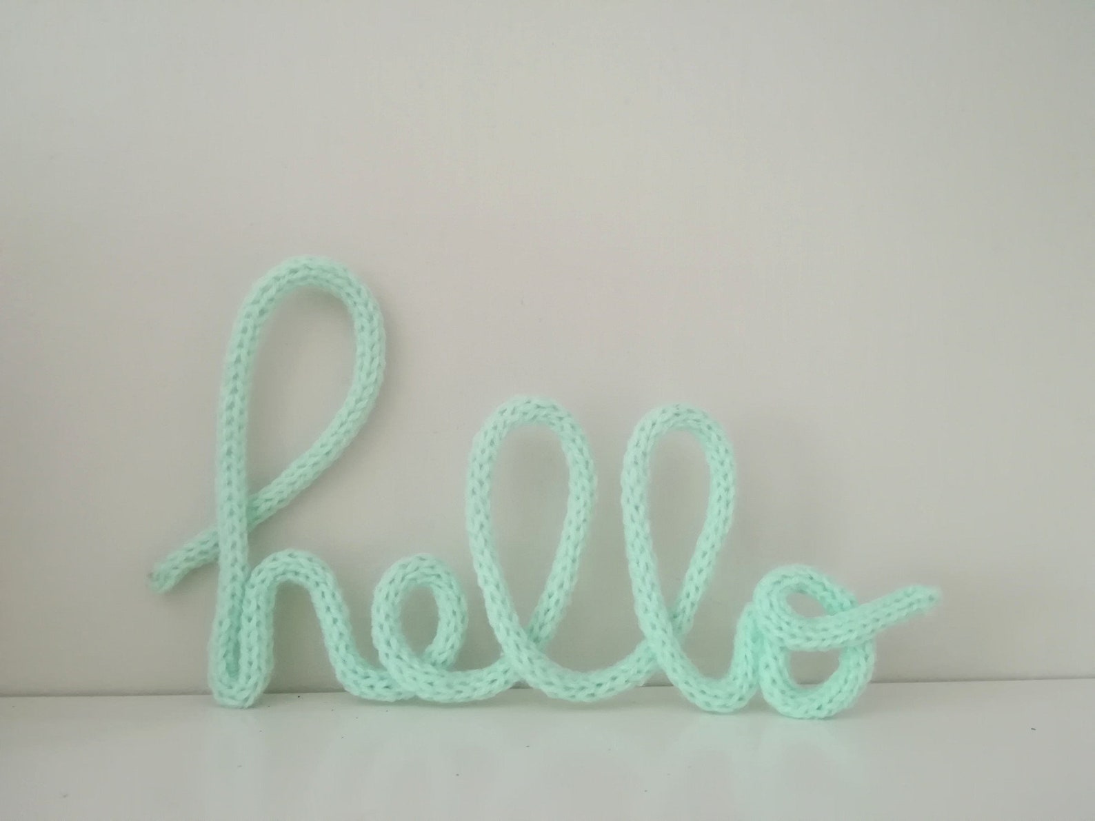 Wool word hello wool word mint spool knit word Etsy