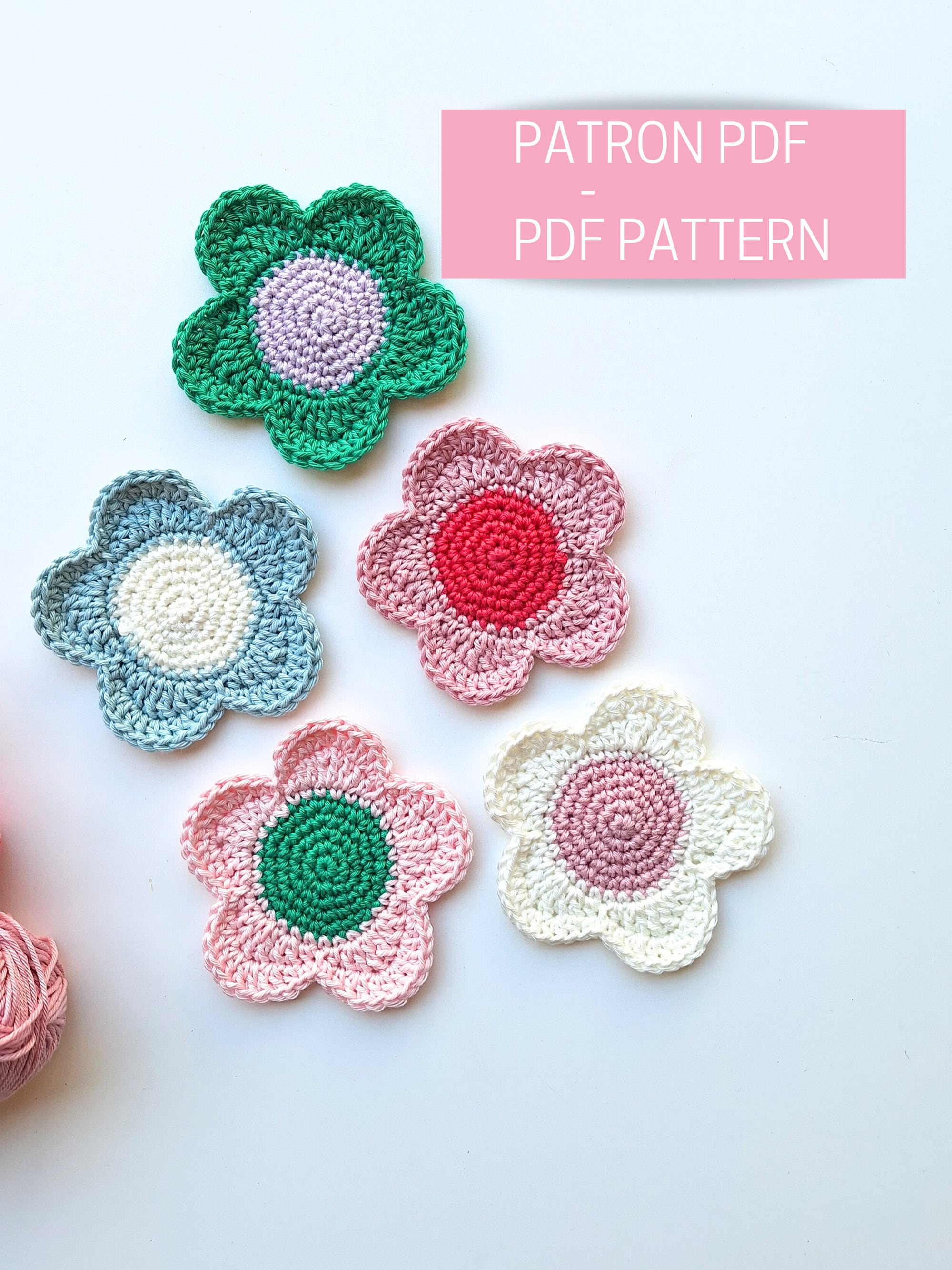 Kit Crochet Débutants FREEBLOSS - 8 Sous-verres à Réaliser - Avec Fils, Crochets, Aiguille Et Instructions