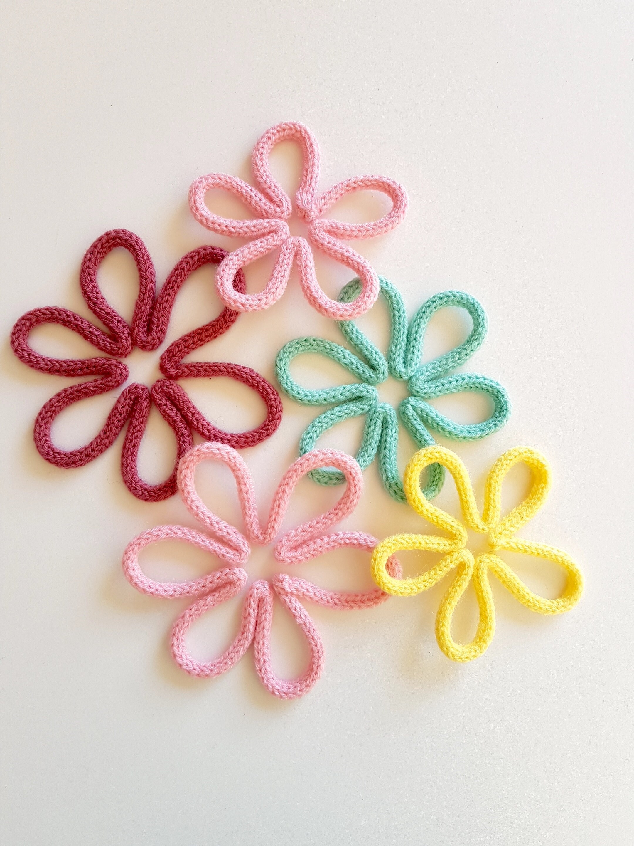 Fleurs en Tricotin, Décoration Fleurs Pour Chambre Bébé Bohème