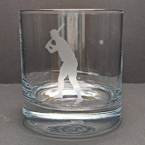 Personalised Baseball Etched Tumbler Glass