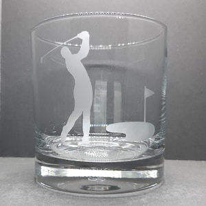 Personalised Golfing Etched Tumbler Glass