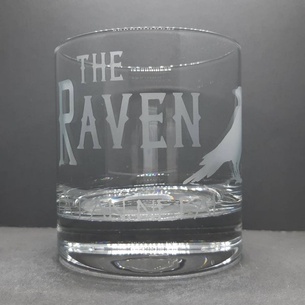 Indiana Jones (Raiders of the Lost Ark) Inspired The Raven Etched Tumbler Glass - Personalised