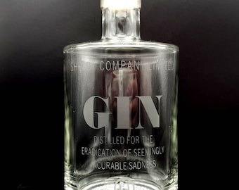 Peaky Blinders Inspired Shelby Company Limited Gin Etched 700ml Glass Bottle - Personalised