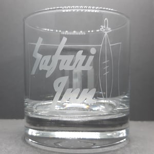 True Romance inspired Safari Inn Etched Tumbler Glass - Personalised