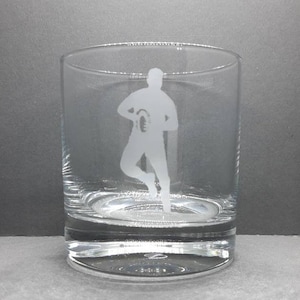 Personalised Rugby Etched Tumbler Glass