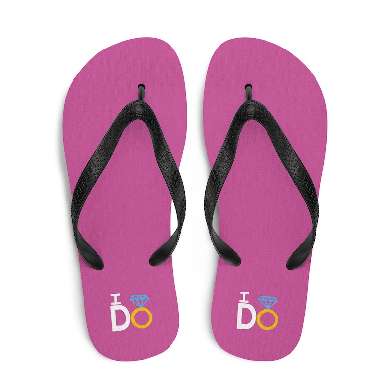 Pink I DO Wedding Flip-Flops