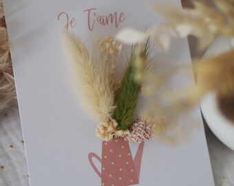 Carte fleurie - Je t'aime