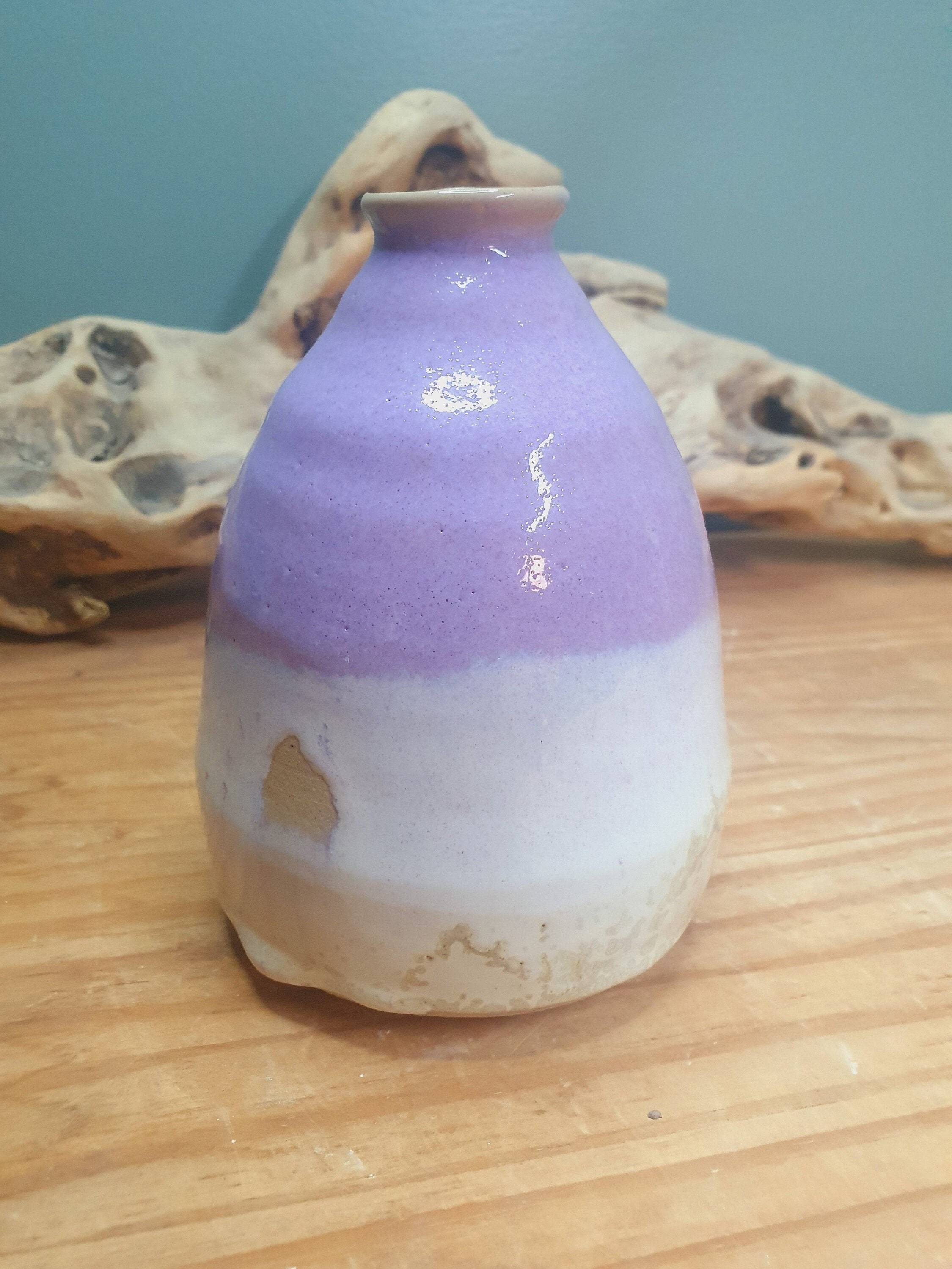 Vase en Céramique Blanc et Rose , Création Artisanale Pour Votre Décoration Intérieur