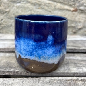 Handcrafted ceramic mug - Blue and gray glazed stoneware - Handmade mug - Unique tableware - Handcrafted pottery gift
