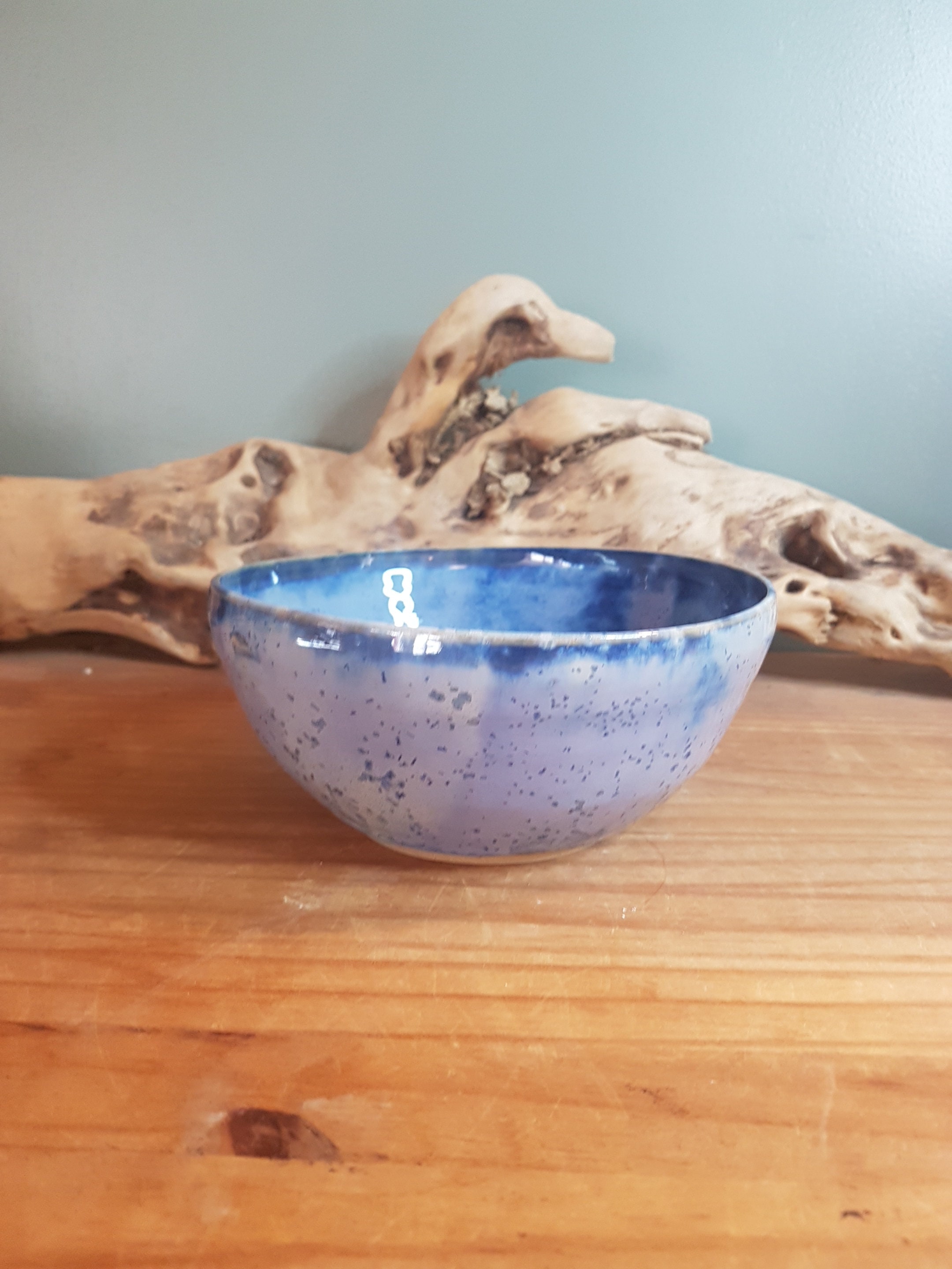 Große Glasierte Sandstein in der Töpferrunde blau | Etsy