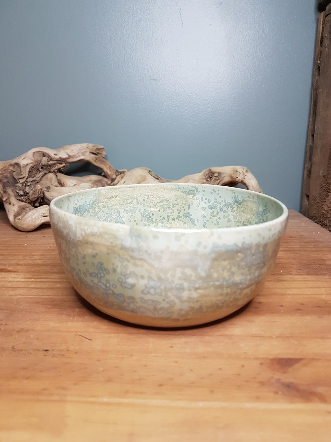 Enamelled sandstone bowl made with potter's turn water | Etsy