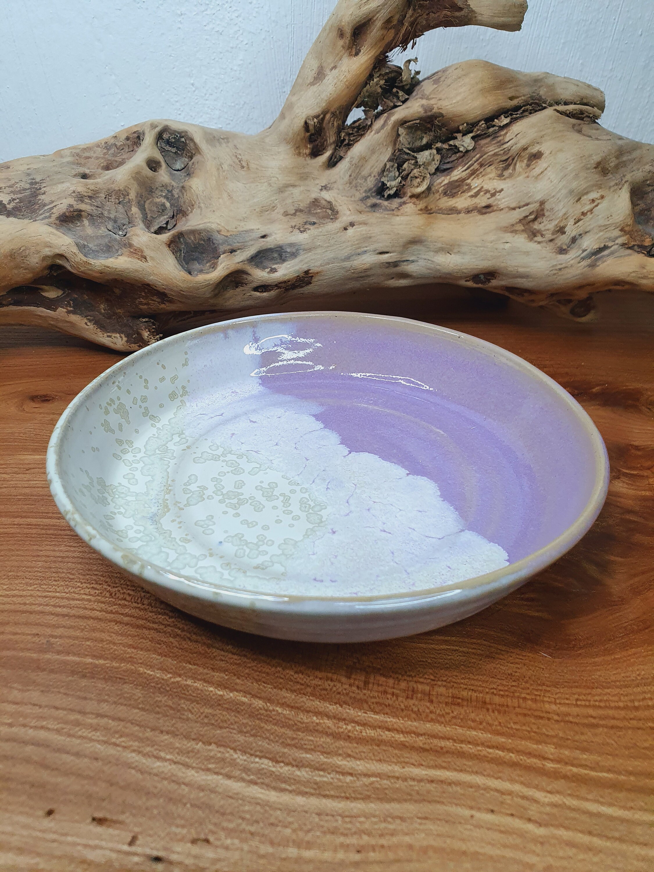 Coupelle en Grès Émaillé Réalisé Au Tour de Potier, Rose, et Blanche, Coupelle Artisanale Pour Votre