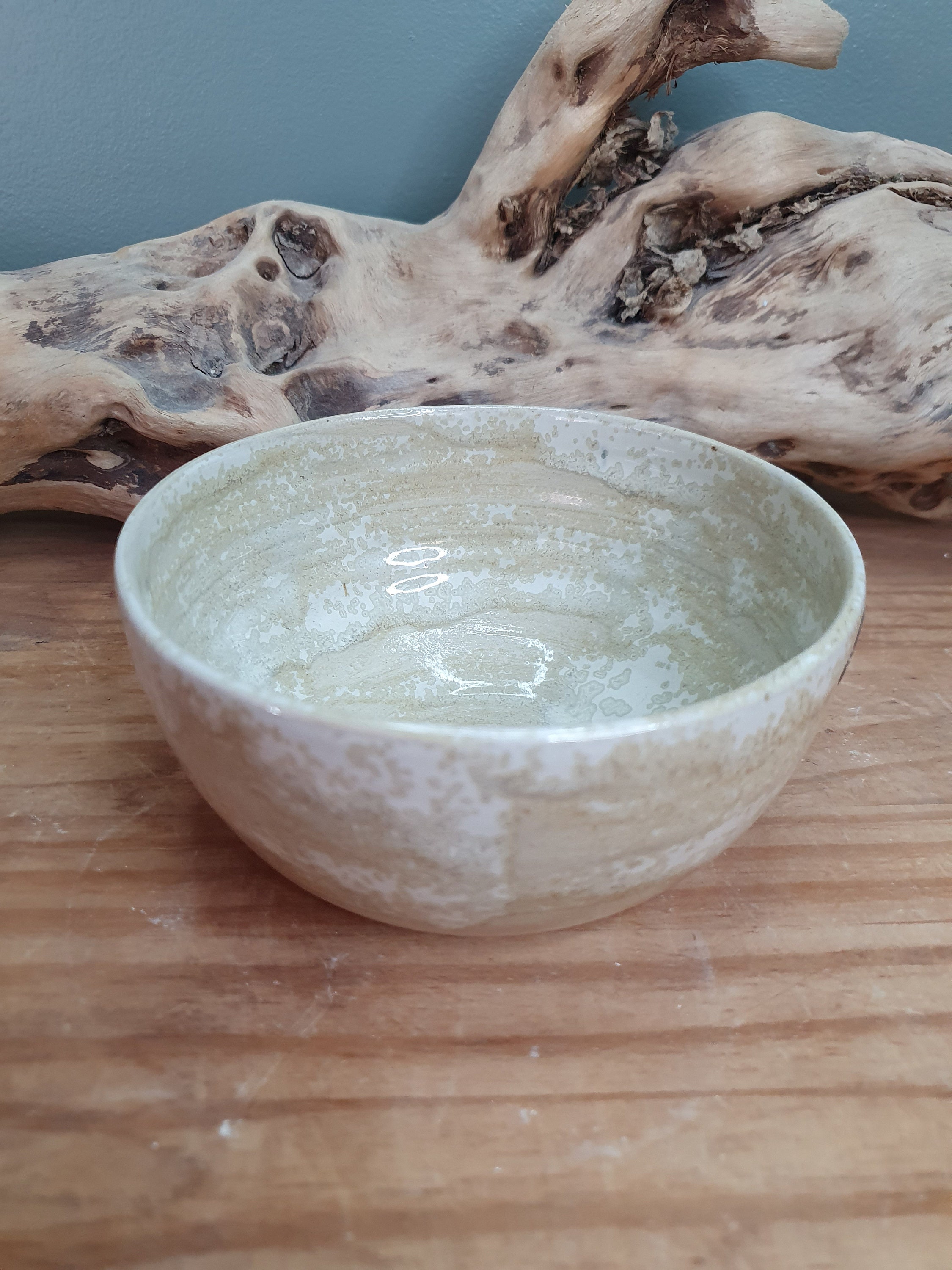 Bol en Grès Émaillé Réalisé Au Tour de Potier, Blanc, Bol Artisanale Pour Votre Cuisine