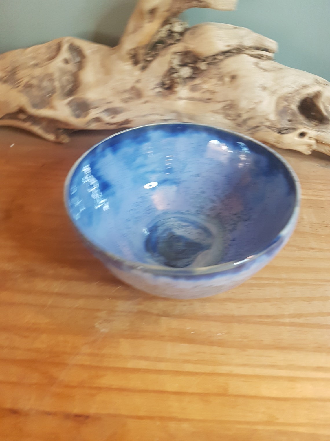 Große Glasierte Sandstein in der Töpferrunde blau | Etsy