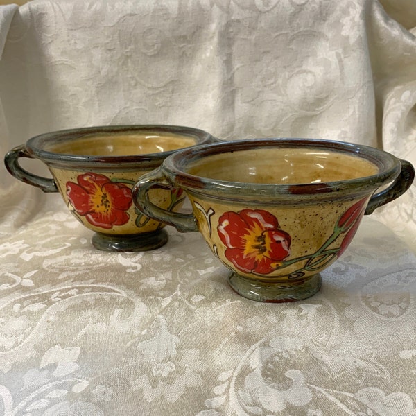 tuscan inspired pottery dinnerware salad bowls - mid century dishes