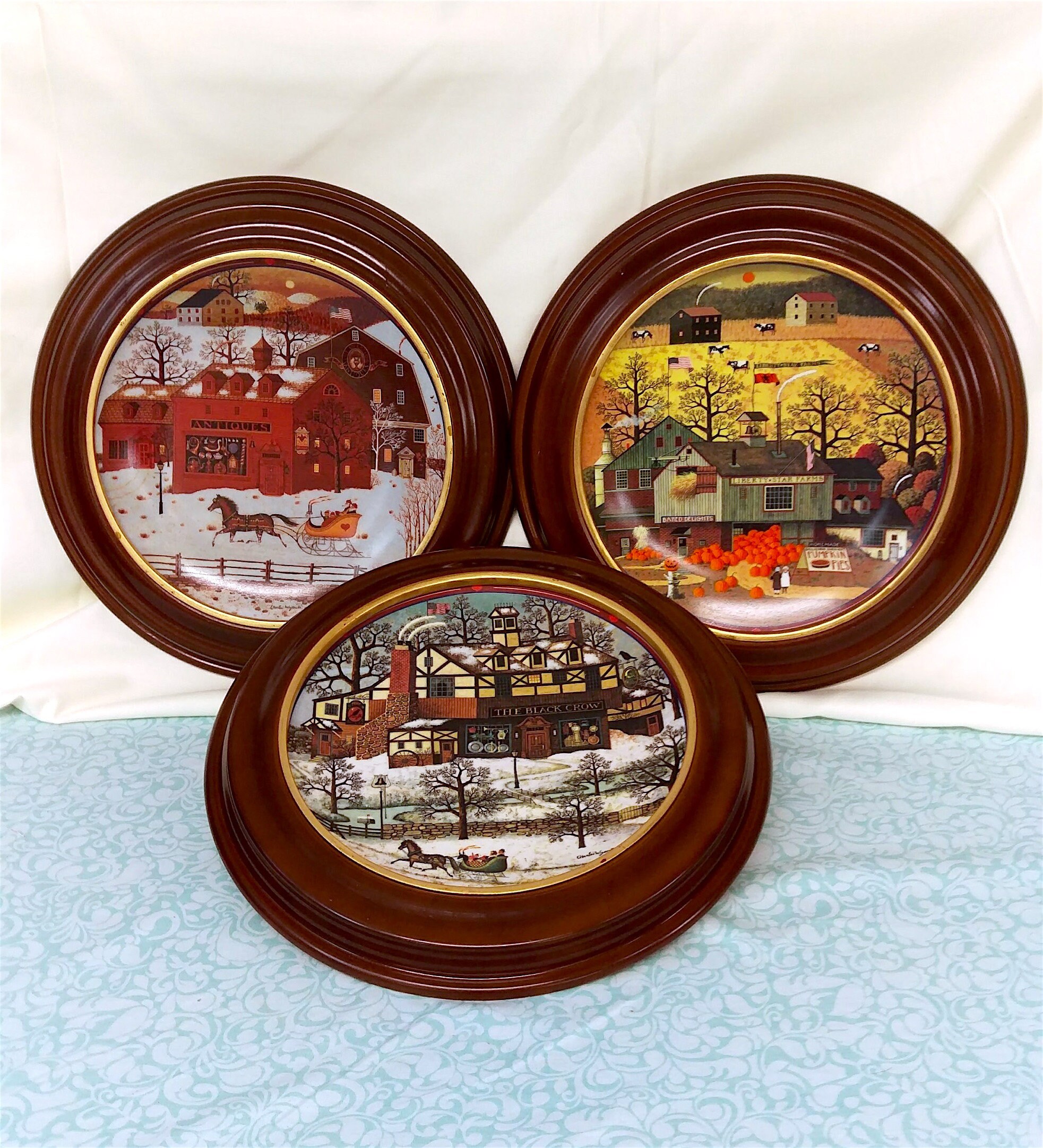 Vintage Charles Wysocki Folk Art Wall Plates Etsy UK