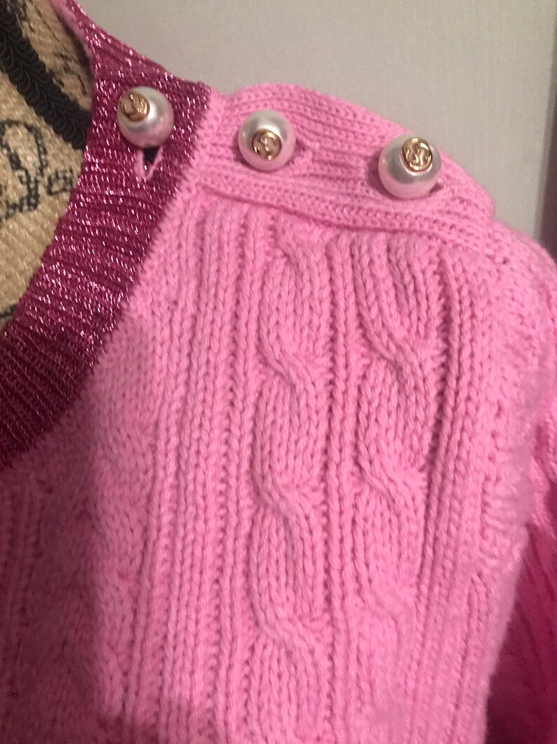 Pink and Green Cardigan Etsy