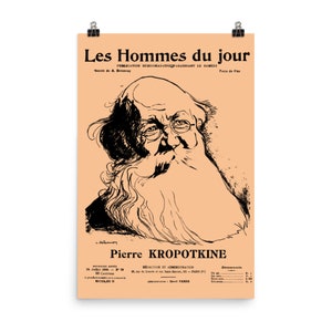 Peter Kropotkin Les Hommes du Jour Copertina - Poster anarchico, socialista, anarco-comunista e filosofo