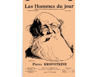 Peter Kropotkin Les Hommes du Jour Cover - Anarchist, Socialist, Anarcho-Communist, Philosopher Poster