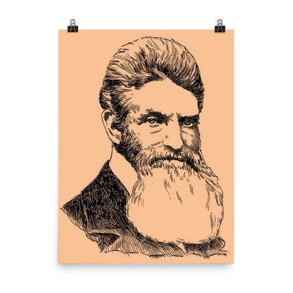 John Brown Sketch - History, Abolitionist, Leftist, Harpers Ferry Poster