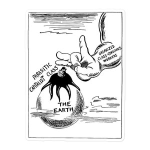 Get Rid Of The Parasite - Historical, Socialist, Anti-Capitalist Sticker
