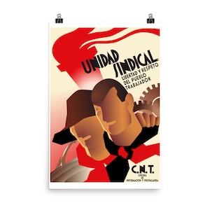 CNT Unidad Sindical - Spanish Civil War, Anarchist, Socialist, Leftist Poster