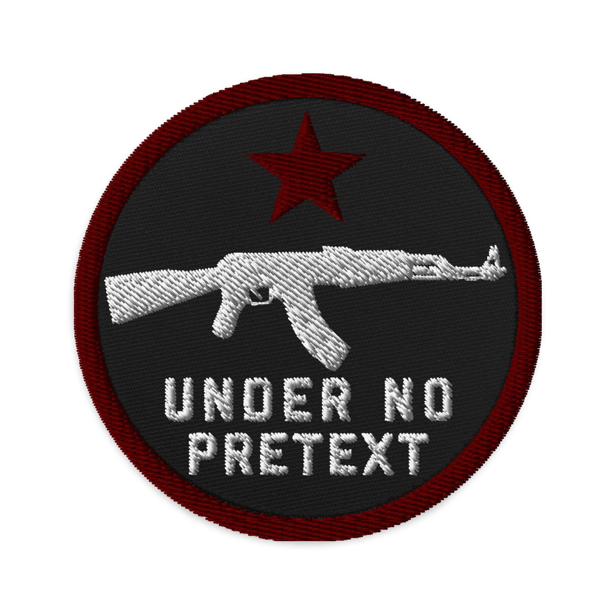 Under No Pretext - Socialist, Red Star, AK47, Battle Jacket Patch