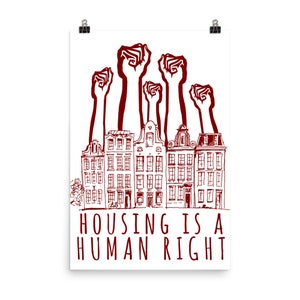 La vivienda es un derecho humano - Acabar con el cartel de la falta de vivienda, izquierdista, socialista y anticapitalista