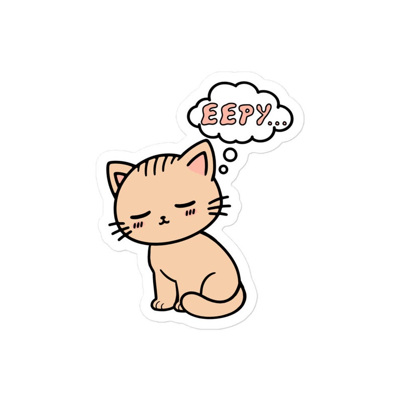 Eepy Cat - Cute Sleepy Kitten Meme Sticker - Etsy