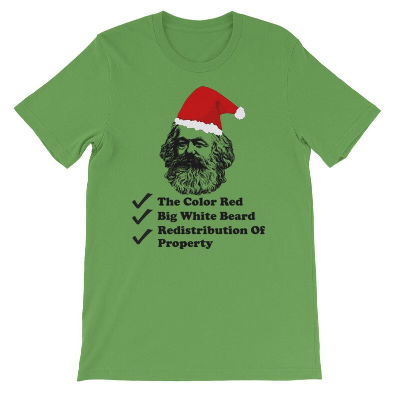 Santa Marx - Karl Marx, Christmas, Philosophy, Economics, Socialism, Communism T-Shirt Leaf