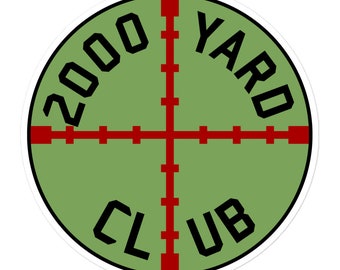 2000 Yard Club: tiro de larga distancia, competición, francotirador, caza Pegatina