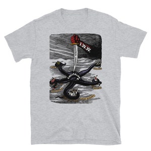 Camiseta Mais Poder para o Braço Recolorido - Propaganda Histórica, IWW, Sindicato Trabalhista, Socialista, Esquerdista, Anti Capitalista