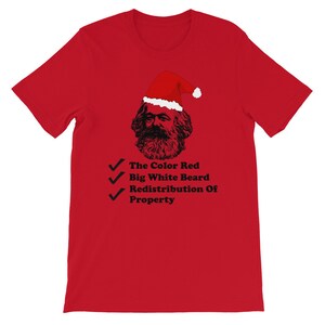 Santa Marx - Karl Marx, Christmas, Philosophy, Economics, Socialism, Communism T-Shirt Red