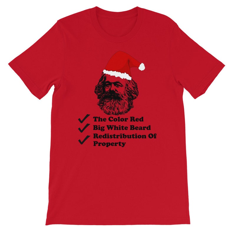 Santa Marx - Karl Marx, Christmas, Philosophy, Economics, Socialism, Communism T-Shirt Red