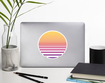 Vaporwave Sunset - Synthwave, 80s Aesthetic, EDM, Japanese Sticker
