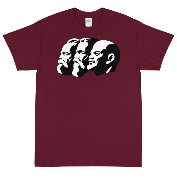 Styletex23 - T-shirt con immagine di Marx, Engels e Lenin, Bianco (bianco), S