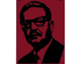 Salvador Allende Silhouette - Chilean Socialist, Leftist, Marxist Poster