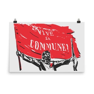 Viva a Comuna! - Comuna de Paris, pôster histórico, socialista e esquerdista