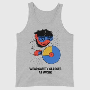 Wear Safety Glasses At Work Translated - Soviet Work Safety Propaganda Tank Top