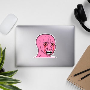 Pink Wojak Seething - Meme, Angry Sticker