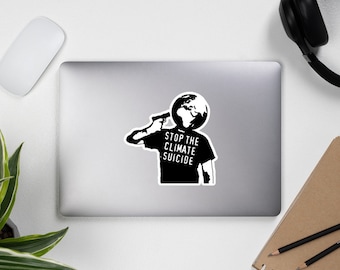 Stop The Climate Suicide - Climate Change, Environmentalism, Pollution, Global Warming Sticker