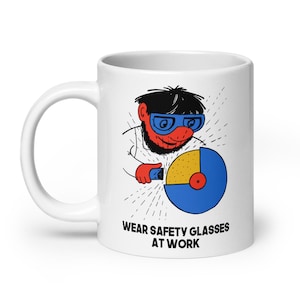 Wear Safety Glasses At Work Translated - Soviet Work Safety Propaganda Mug
