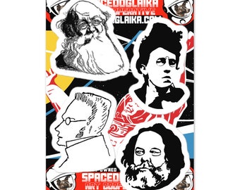 Anarchist Theorists - Peter Kropotkin, Emma Goldman, Max Stirner, Mikhail Bakunin Sticker Pack