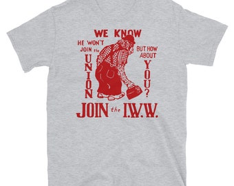 Join The IWW - Industrial Workers of the World, Anti-Scab, Labor History, Union, Socialist T-Shirt