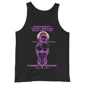 Resurrect John Brown And Give Him Power Armor - Vaporwave, Meme, Leftist, Socialist Tank Top