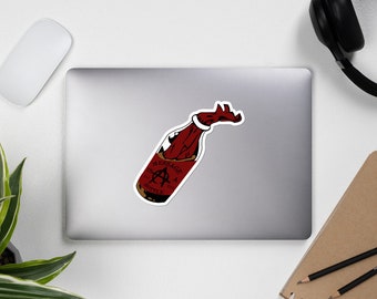 Message In A Bottle - Molotov, Anarchico, Anarchismo, Sinistra, Protesta, Punk, Adesivo Divertente