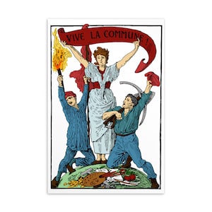 Cartão Postal Vive La Commune Walter Crane Recolored - Histórico, Comuna de Paris, Socialista, Esquerdista