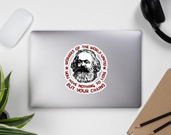 Workers Of The World Unite - Karl Marx Quote, Socialist, Leftist Sticker